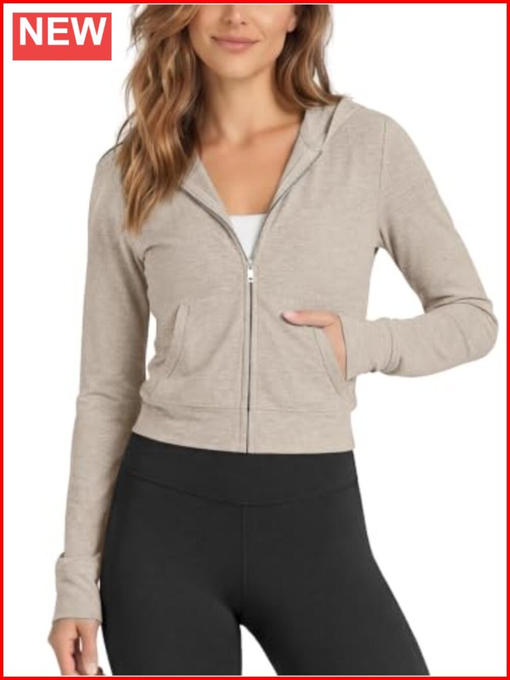 Women's Mini Full-Zip Hoodie Cropped UPF 50+ Sweat-Wicking Jacket